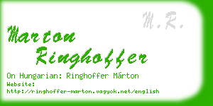 marton ringhoffer business card